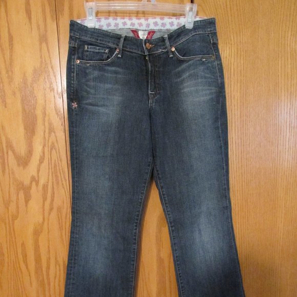 LUCKY BRAND WOMEN'S SIZE 10 X 31 JEANS MED BLUE SLUB DENIM CLASSIC RISE BOOT CUT - Picture 1 of 12